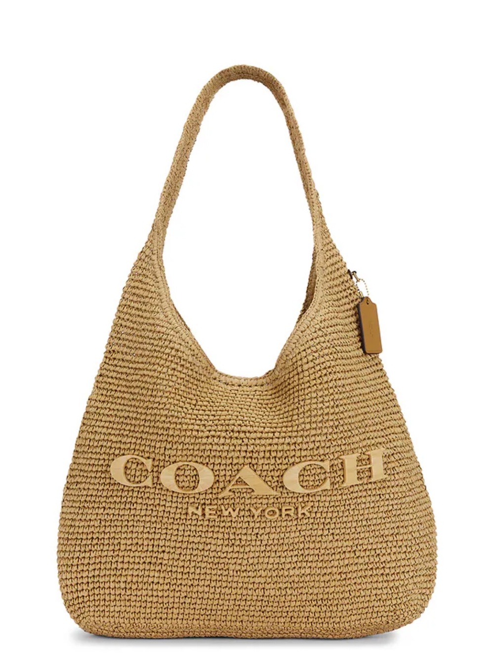 Coach Brooklyn Straw Shoulder Bag - Natural Tan